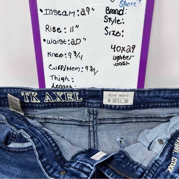 Axel Mens Slim Boot Dark Wash Stretch Denim Blue Jeans Size 40 Waist 29 Length - Picture 11 of 15